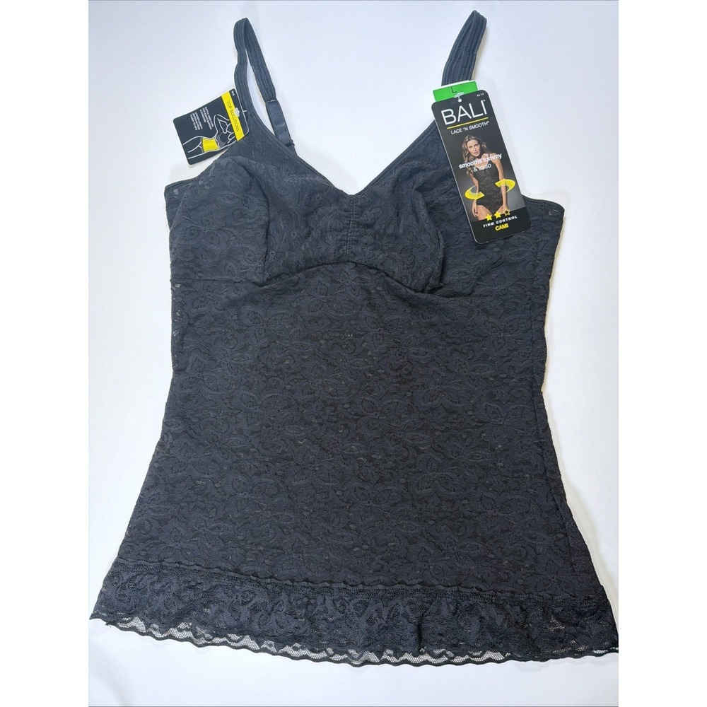Bali Lace 'N Smooth Women's Shaping Camisole Black LG Firm Control Cami DF8L12